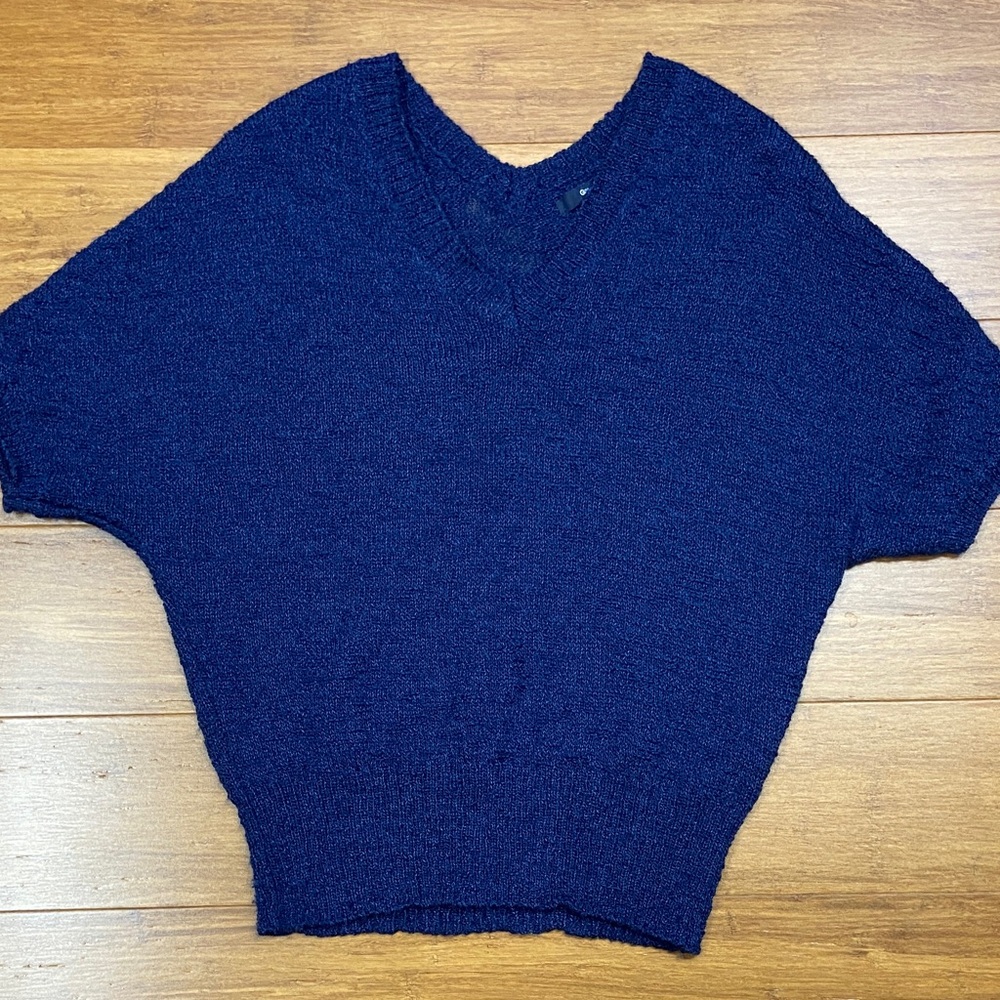 Gap Knit Wool Blend Short Sleeve V-Neck Sweater size Small